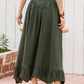 Summer asymmetrical high waist pleated circle linen skirt 280802