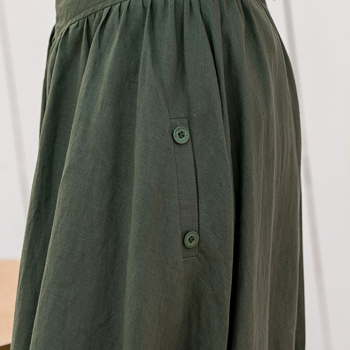 Asymmetrical High Waist Pleated Circle Linen Skirt 280801
