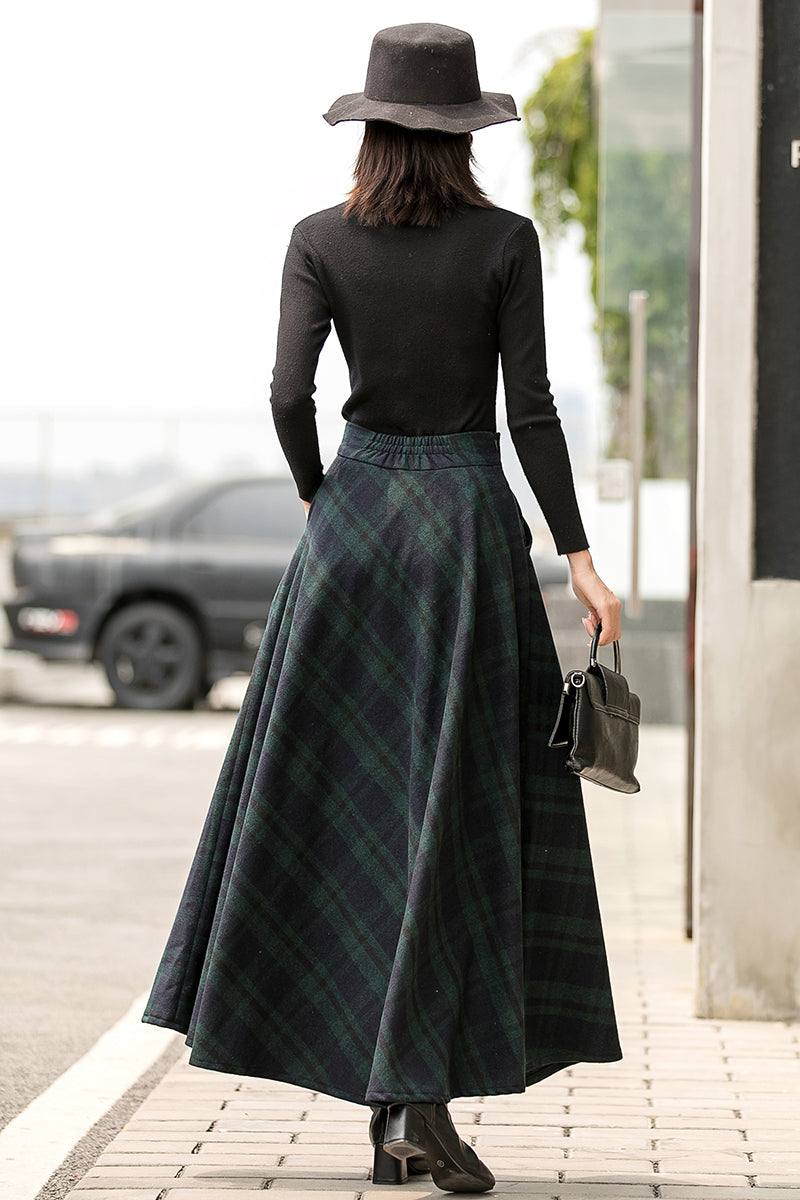 1950s Winter Maxi Wool Skirt 2836#