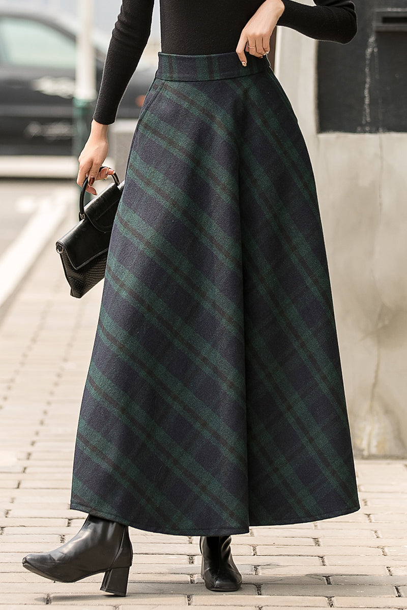 1950s Winter Maxi Wool Skirt 2836#