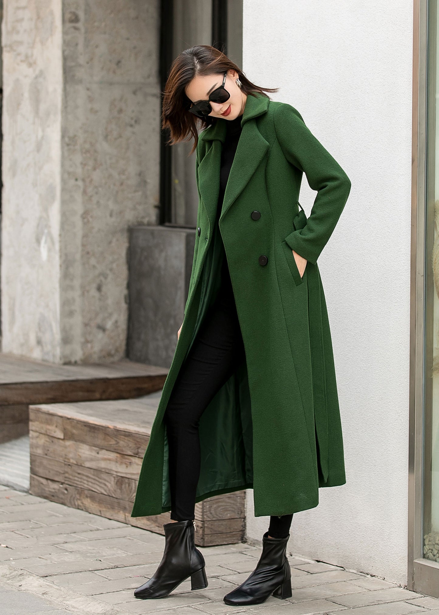 Vintage Inspired Wool Green Coat, Long Wool Coat, Winter Coat Women, Wool  Coat Women, Double Breasted Wool Coat, Custom Coat, Xiaolizi 2398 -   Canada