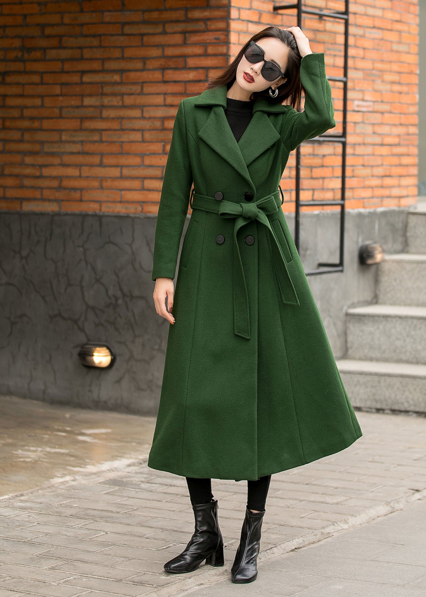 Green maxi hot sale coat