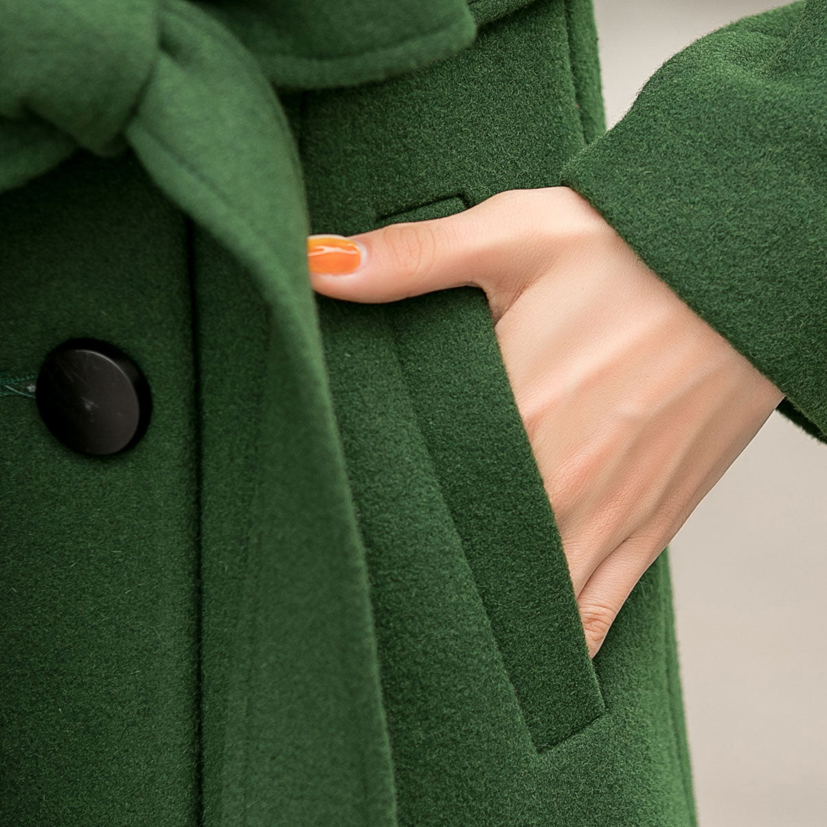 Vintage Inspired Winter Maxi Wool Coat in Green 2842