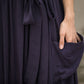 Women's Causal Blue Plus Size Linen Long Skirt with Pockets 277501
