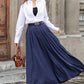 Women Long A-Line Linen Skirt 3850