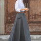 Women Winter Retro Long Wool Skirt 3854