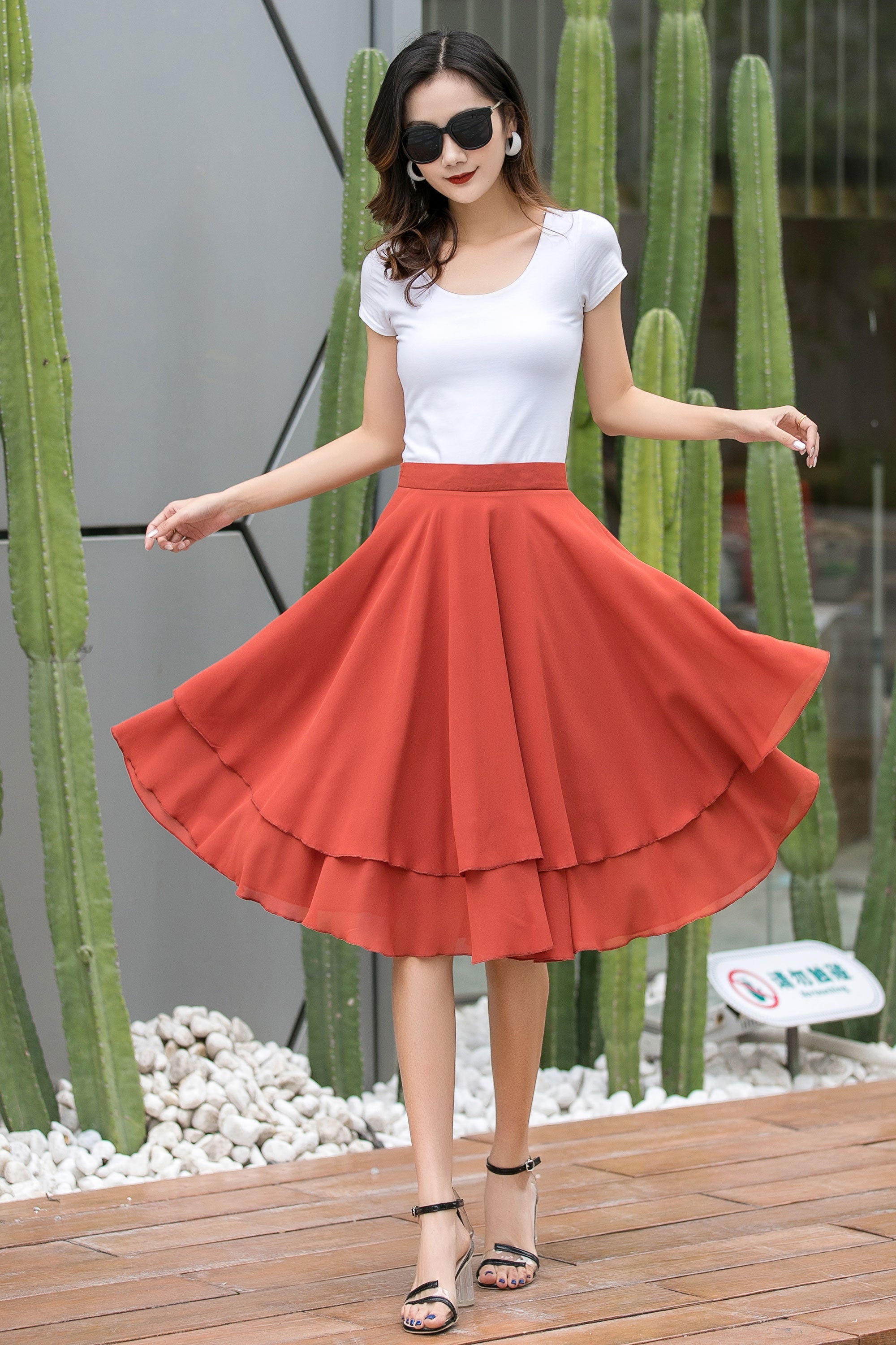 Chiffon orders flare skirt