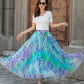 Summer Chiffon Swing Floral Plus Size Skirt 3436