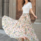 A Line Chiffon Maxi Floral Swing Skirt 3438