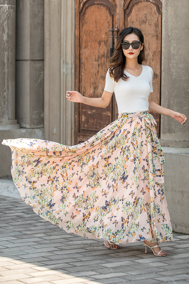 Circle chiffon maxi outlet skirt