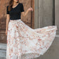 Plus Size Women Floral Maxi Chiffon Skirt 3442