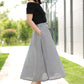 plaid button front skirt, high waisted skirt 2195#