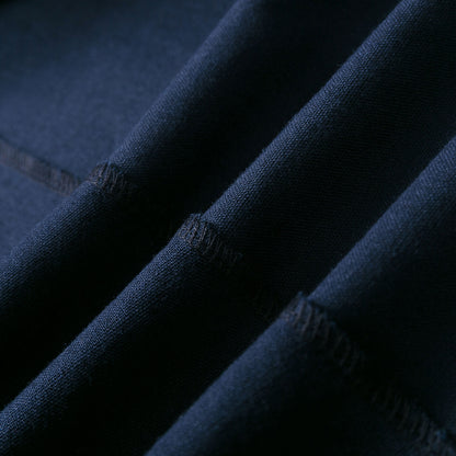 Blue Linen Cotton Maxi Skirt - High Waist Pleated Swing with Pockets 2532