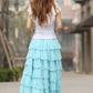 long maxi layered chiffon skirt 0938#