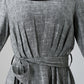 Linen causal maxi women dress in gray (792)