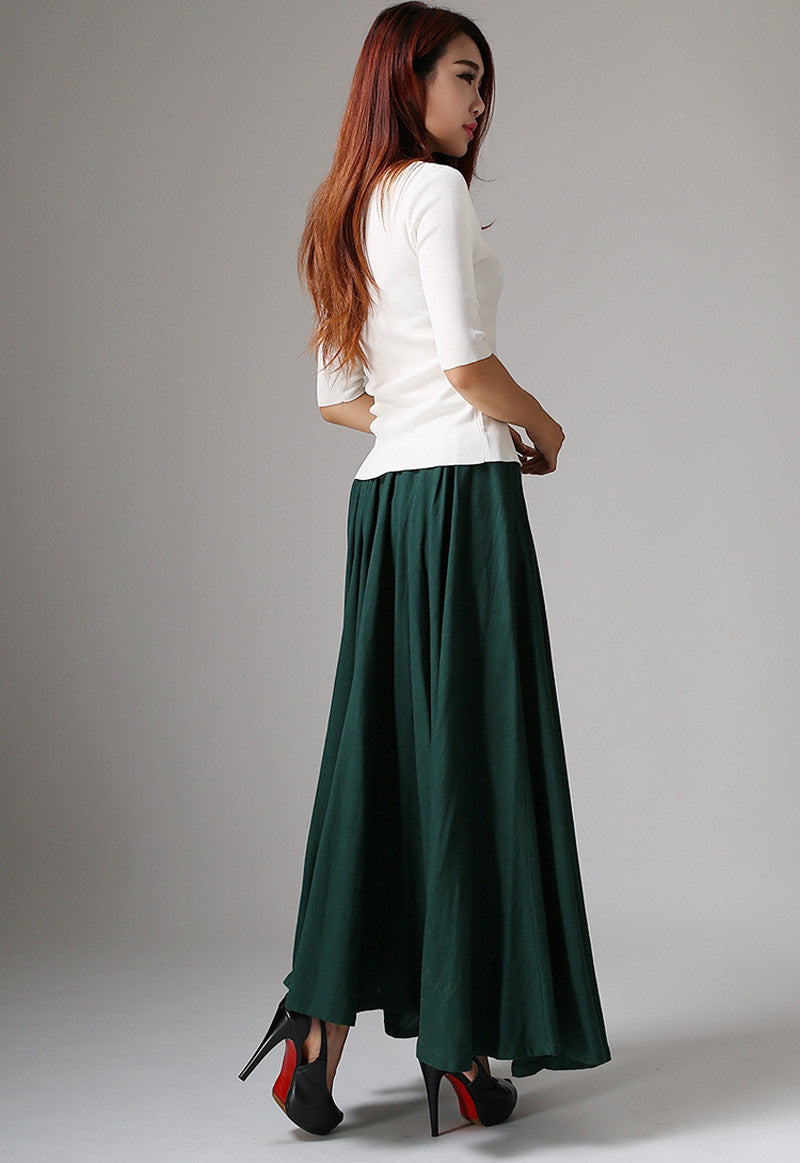 Hunter green maxi skirt Clearance