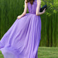 Purple Halter Maxi Swing Chiffon Dress 2922