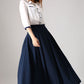 Women's long maxi pleate A line skirt 0855#