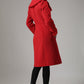 Red jacket winter cashmere coat long sleeve coat 0726#