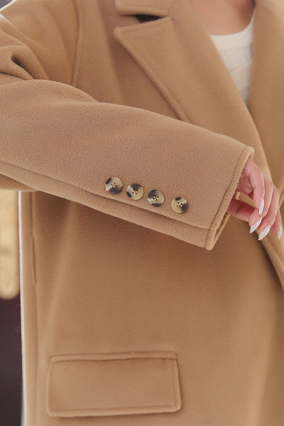 Camel Wool Coat Maxi - Long Belted Elegant Winter Overcoat 4017