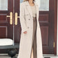 Women Long Beige Wool Coat 4019