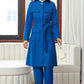 Blue Casual Elegant Two Piece Wool Suit 4028