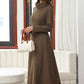 Women Retro Plaid Wool Dress 4029