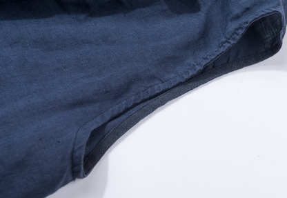 Navy Linen Sleeveless Tank Top - Relaxed Fit with Bow Detail 1933