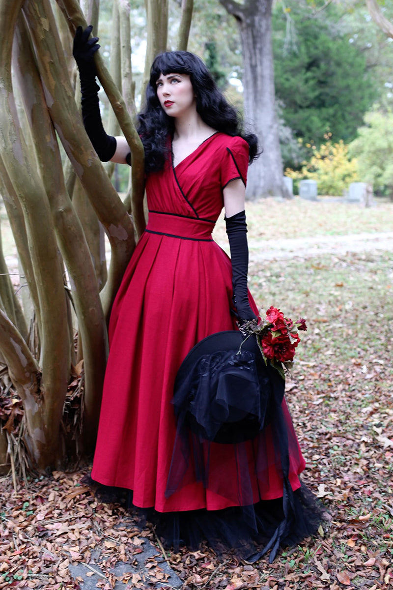 Desirable Red Tiered Anarkali Cotton Dress – Hatheli