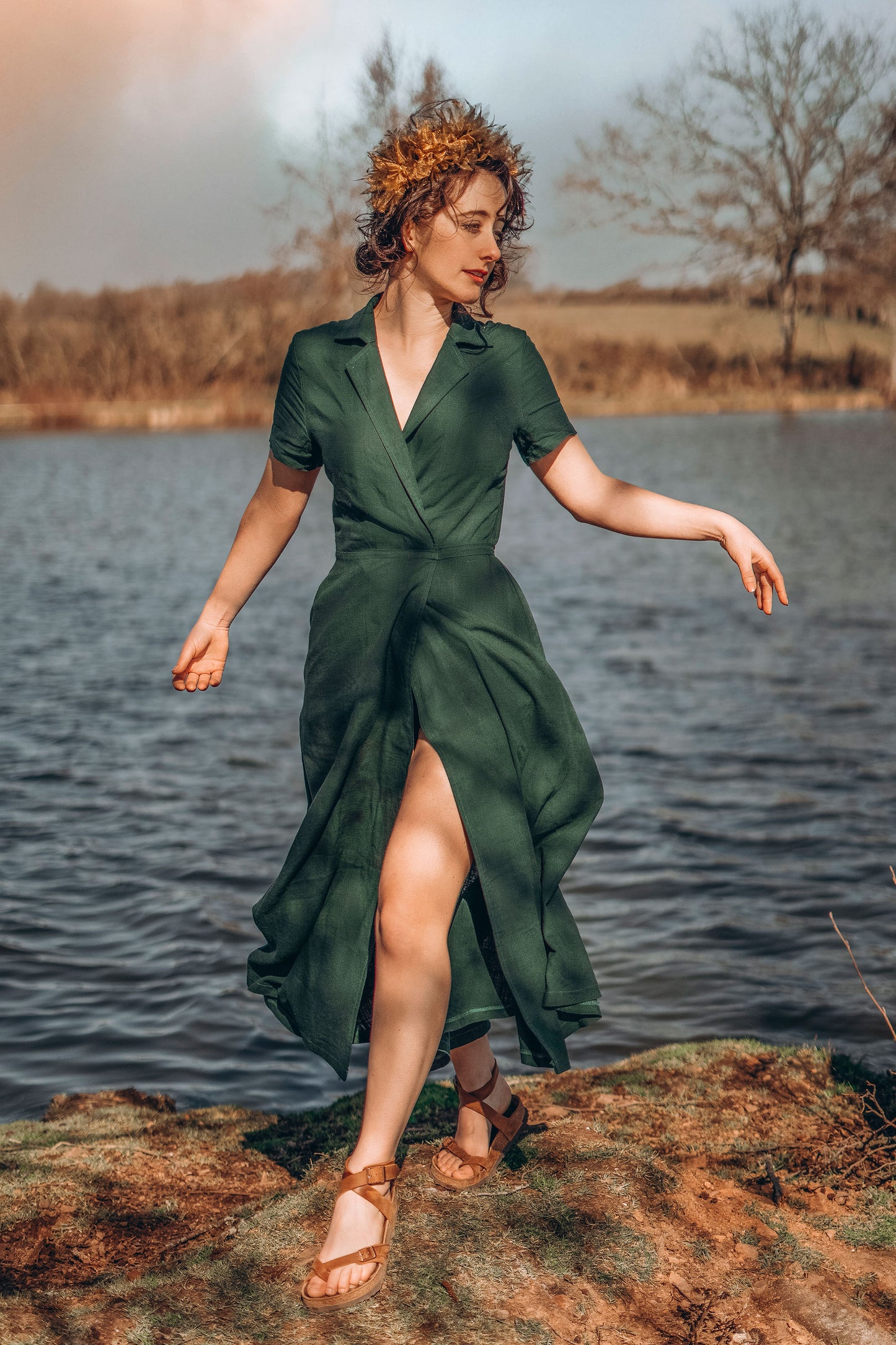 Summer Green Wrap Maxi dress 236301 Xiaolizi Summer Green Wrap Maxi dress 236301 Xiaolizi