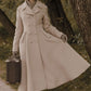 Vintage inspired Beige Long wool coat 3228