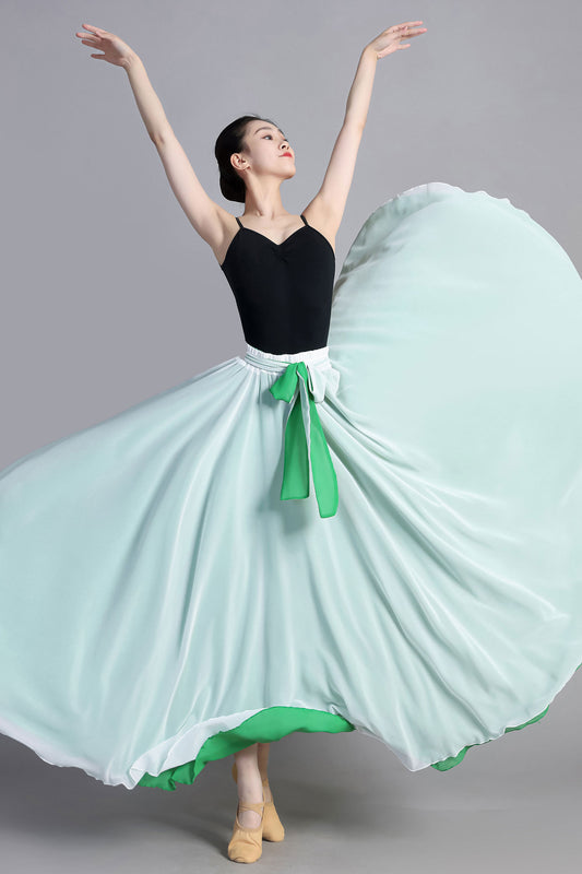 Boho chiffon skirt for women, Long circle chiffon skirt, dance skirt 3386