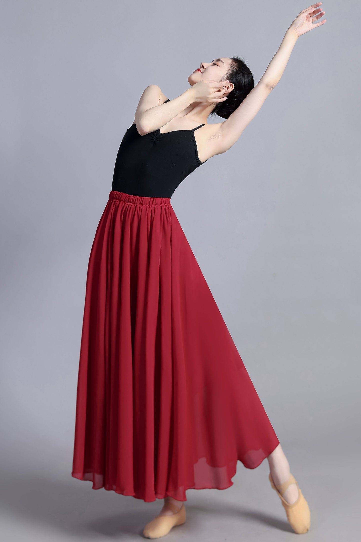 Summer dance skirt, bohemian Chiffon skirt, Plus size skirt 3388