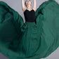 Women Green Linen maxi skirt, Plus size skirt for women 3389