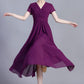 Summer Boho  Purple Swing Dress 3391#