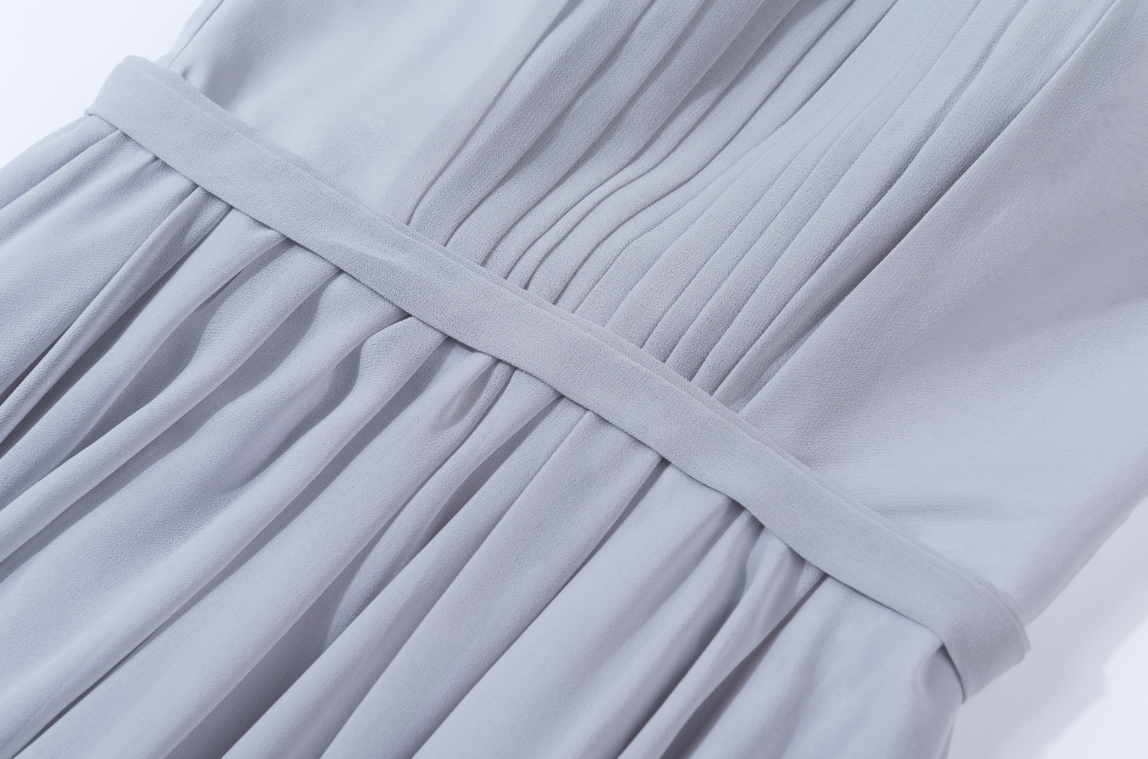 gray chiffon dress, sleeveless dress, pleated dress, fit and flare dre Xiaolizi gray chiffon dress, sleeveless dress, pleated dress, fit and flare dre Xiaolizi