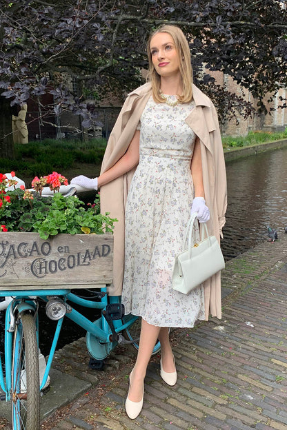 Floral Chiffon Dress - Fitted Waist, Summer Elegance 3739