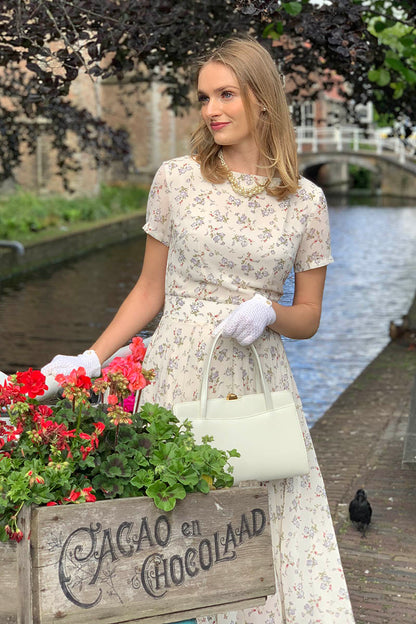 Floral Chiffon Dress - Fitted Waist, Summer Elegance 3739