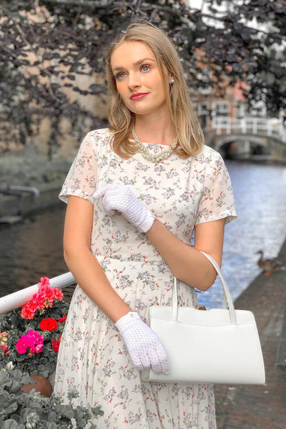 Floral Chiffon Dress - Fitted Waist, Summer Elegance 3739