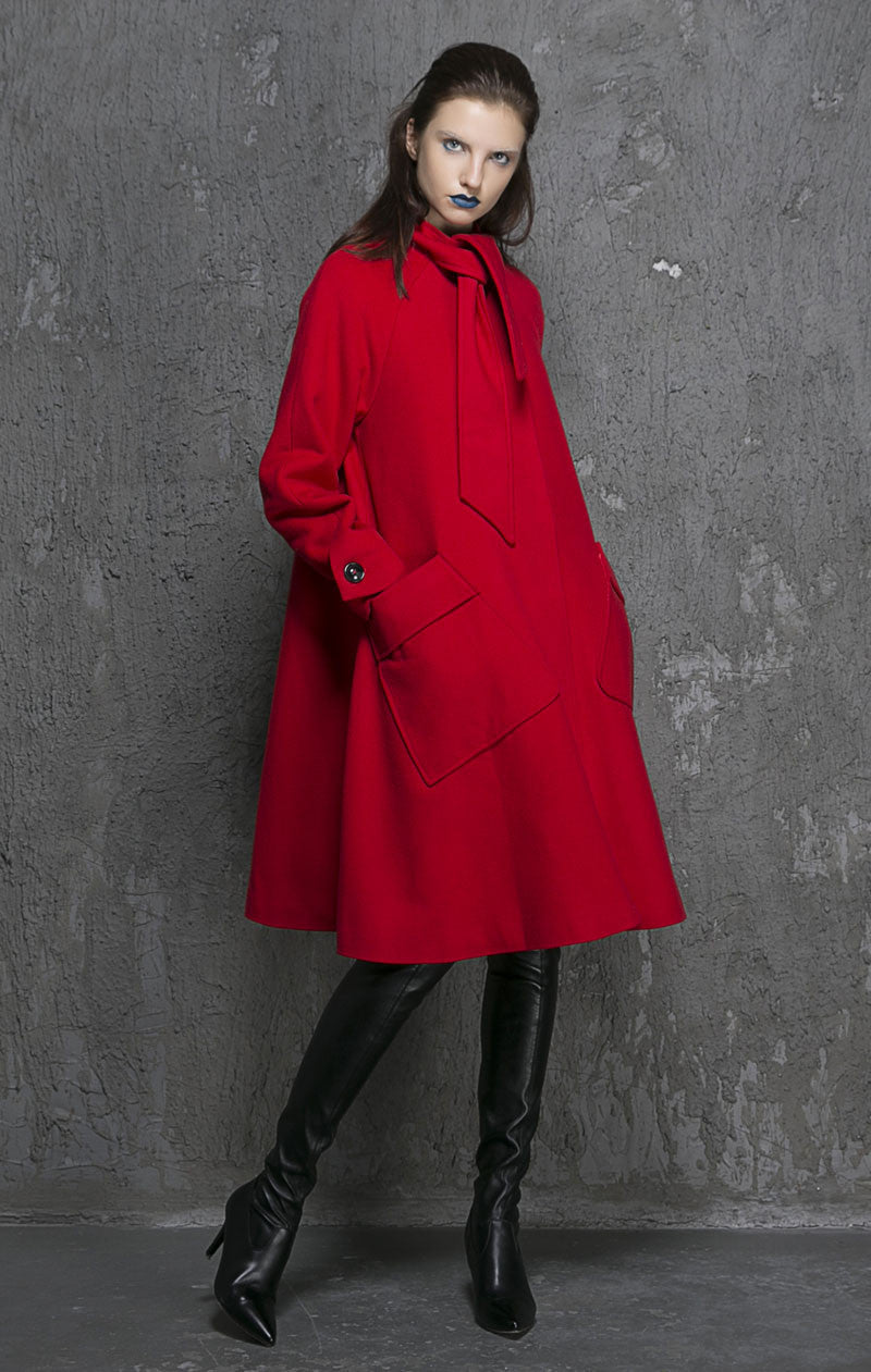 Zara red hot sale wool coat