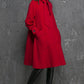 Red jacket winter wool coat long sleeve coat 1351#