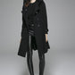 Winter women jacket wool coat with hood black jacket 1364#
