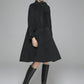 Black Wool Classic Coat Winter Wool Coat 1372#