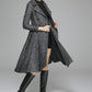 Womens Black Wool Coat Wool Jacket Winter Coat 1373#