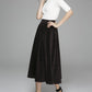 Brown corduroy skirt maxi skirt women long skirt (1378)