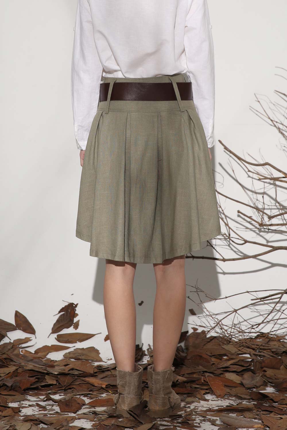 linen mini skirt