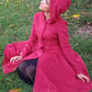 Red swing hooded princess coat 3226