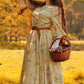 Spring Summer Floral Midi Linen Dress 3486