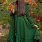 Green Hooded Swing Wool Coat 4046