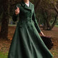 Retro green Long wool coat  3221